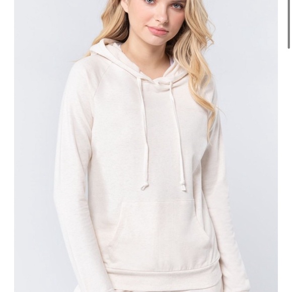 - Oatmeal soft hooded sweatshirt - Picture 2 of 3